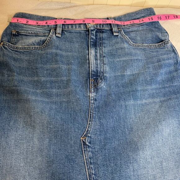 Hudson Reconstructed Denim Midi Skirt | Cotton Blend | Size 30 - Picture 5 of 11